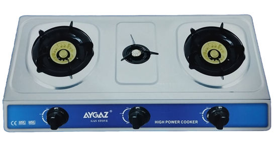 Foto de Estufa gas 3 quem chispa MBC2603 AYGAZ 71 larg,38anc,9.4alt cms acero inox (1)