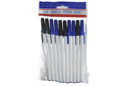 Foto de Lapicero Set 10 pcs Azul-Negro NCF3224 14.5 cms (400)