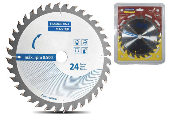 Foto de Disco corte sierra 7.1/4" -184mm 42580/124 Tramontina master 24 dientes 8500rpm (6)