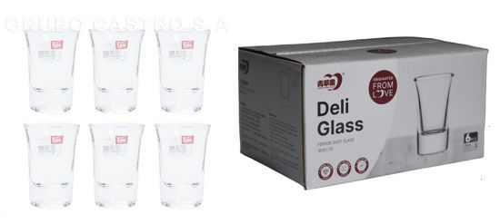 Foto de Copa tequilera Set 6 Pcs vidrio liza #Y2005A 1.5 onz/35ml 4.5.x7 cms GET24-12 DELI 103gms (6) (144)