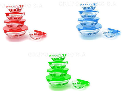 Foto de Set Dulcera Bowl Vidrio 5 pzs tapa plast.GET24-14 Red Cherry (16)