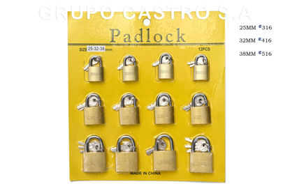 Foto de Candados Blister Set 12 pcs HISE 25x32x38 mm GET11-06 (25)