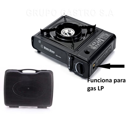 Foto de Estufa gas butano cilindro gas portatil 1Q doble entrada camping Happy Home BDZ-155-A GET25-14 (6)