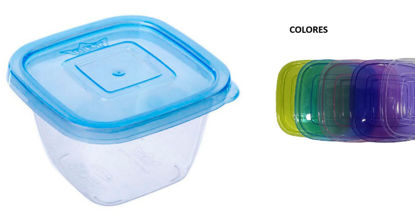 Foto de Recipiente Cuadrado c/tapa 9.3 LX6 alt cms TAPER BIOFOOD 0.28 ltrs REY TPX062600 (540)