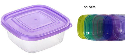 Foto de Recipiente Cuadrado c/T 15largx8.5alt cms Taper BioFood 1.1 ltr Rey TPX065500 (150)