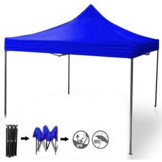Foto de Carpa Toldo Azul Plegable impermeable soportes fuertes 3x3metros GET45-04 2.50 mtrs Alto (1)