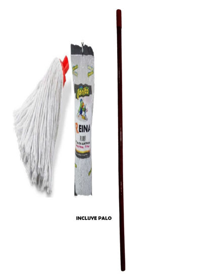 Foto de MOPA C/PALO REINA ALGODON 350GR  40CMS TRA002 (12) LORITO