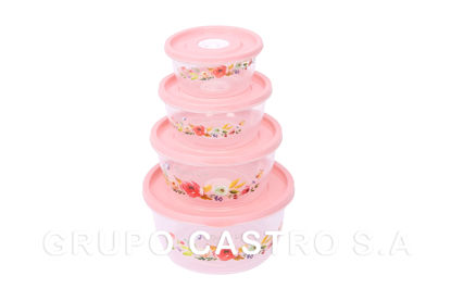 Foto de Recipiente Plast Set 4 pcs c/valv OAS2403 300ml/500ml/900ml/1600ml (60)