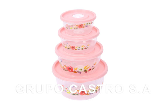 Foto de Recipiente Plast Set 4 pcs c/valv OAS2403 300ml/500ml/900ml/1600ml (60)