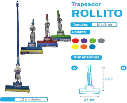 Foto de Trapeador Rollito mediano TRAP004 132X27cms Prolimso (1)