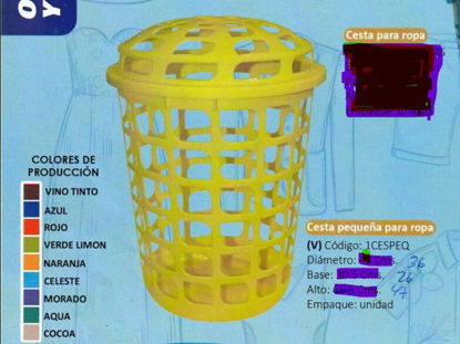 Foto de CESTO REDONDO ROPA PEQUEÑO C/TAPA 1CESPEQ 36x47cms neoplast