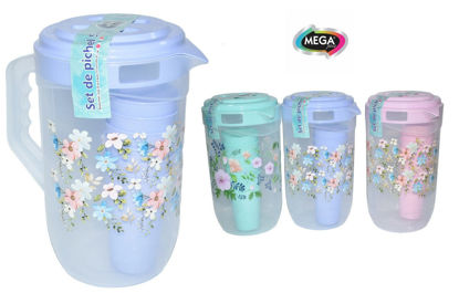 Foto de Jarra Plast Dec 5 ltrs 6 vasos 30.5alt,17.5 diam cms Megaplast AA12039V (12)