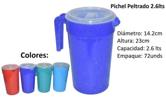 Foto de Pichel Plastico 2.5 ltrs Peltreado Diverplast 24alt,14diam cms (72)