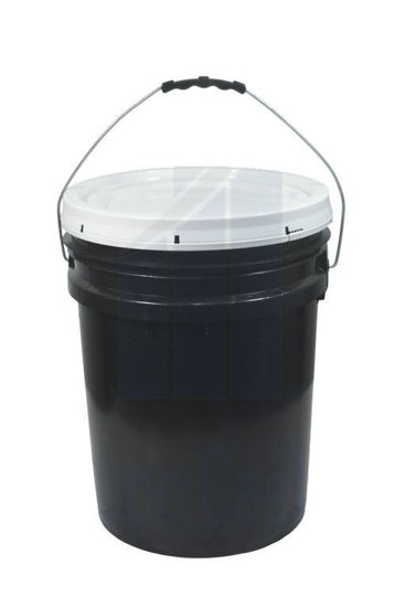 Foto de Cubeta 5 Gls (20.5 ltrs) #4 C/Agar Salvaplastic Negra Tapa Blanca 37alt,31anc cms 8658088913