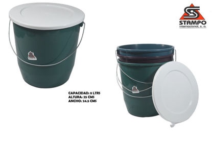 Foto de Cubeta 8 Ltrs c/t CUBE02 25diam,24.5alt cms Stampo (48) 