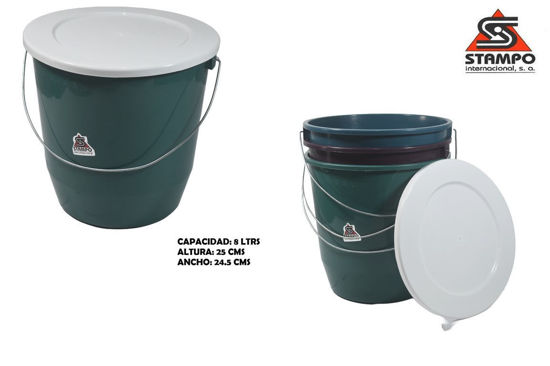 Foto de Cubeta 8 Ltrs c/t CUBE02 25diam,24.5alt cms Stampo (48) 