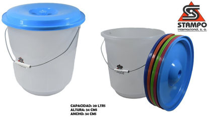 Foto de Cubeta 20 Ltrs C/Tapa CUBE07-R 36alt,33diam cms Col lisos Stampo (24)