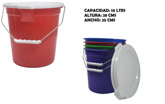 Foto de Cubeta 10 Ltrs C/T 1CUB10ST/1TAPACUB10 Neoplast 25.5x28 cms (48) (-)