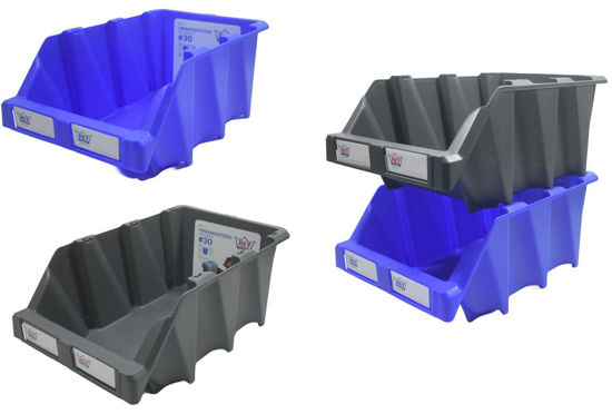 Foto de Organizatodo Apilable Azul Reyplast #30 OGX027200 Larg37Anc21.5Alt15.5cms