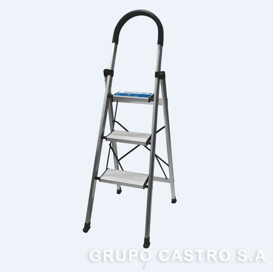 Foto de Escalera aluminio 3 escalones 125x49 cms AD-10217 ADEGSO (1)