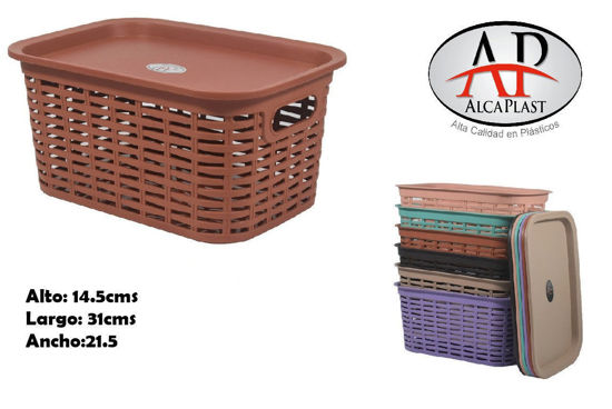 Foto de Caja Ratan Mimbre 5.5ltrs APG-1019 14.5alt x31lar x21.5 anc cms Alcaplast (36)