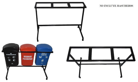 Foto de Mueble metalico p/papelera 30 rectang 3 aposentos (punto ecologico) 113 cms largox 79c ms alto