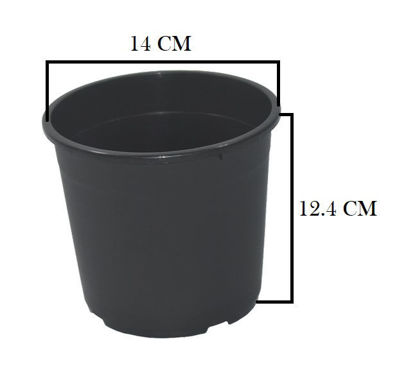 Foto de Maceta #14 Negra (200..) Salvaplastic 12.4 alt x 14an cms 8001010099