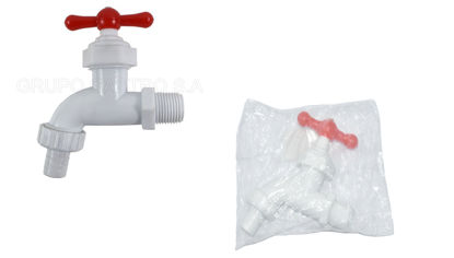 Foto de Llave PVC chorro c/rosca 1/2" MBP26011 c/acople (300)