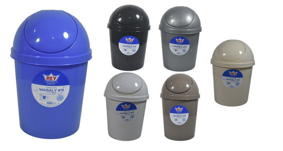Foto de Papelera magaly #15 vaiven 7.4 ltrs 34.5 alt,23 diam cms Rey PPX028000