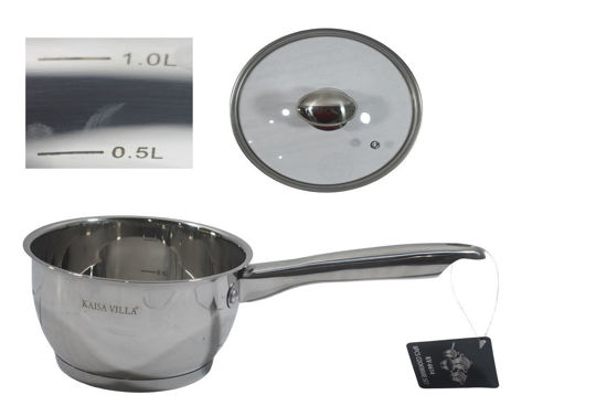 Foto de Sarten Acero Inox 17x9cms/1.6L disco dif c/t vidrio P422401 Kaisa Villa KV-6614
