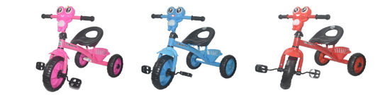 Foto de Triciclo Para Bebe Con Respladar MAQ2608 Rosado (2 Baterias AAA) 1-4años TOMGBEINUO (6)
