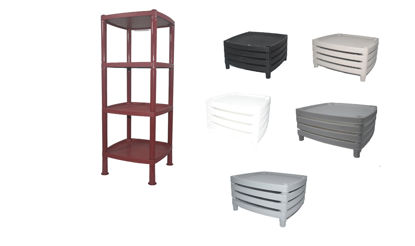 Foto de ESTANTE CUADRADO PLASTICO 4 NIVELES STAMPO 4N 89X35X3CMS GRIS