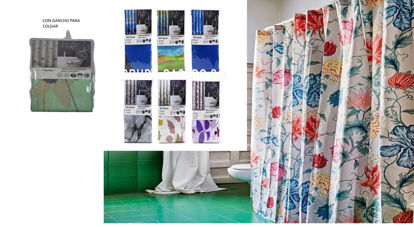 Foto de Cortina Baño Tela 100% Poliester Textil Calidad Repelente Agua YJ03 180X180 cms NAA325 (72)