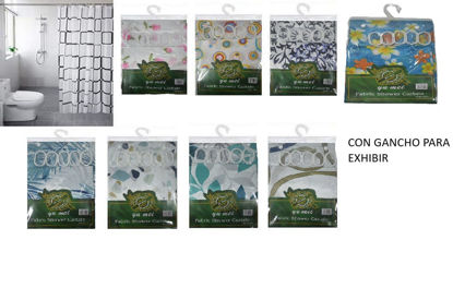 Foto de Cortina Baño Tela 100% Poliester Repelente Agua YA02 YUMEI 170x180 cms NAA326 (100)