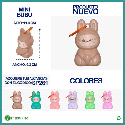 Foto de Alcancia Mini Bubu llavero SP261P 11.9alt,6.2anc cms Plastikito (144)