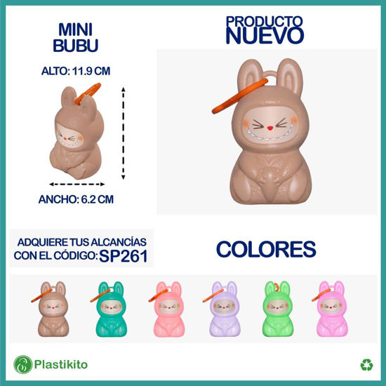 Foto de Alcancia Mini Bubu llavero SP261P 11.9alt,6.2anc cms Plastikito (144)
