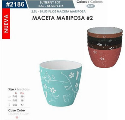 Foto de Maceta Mariposa #2 2 pcs X00 AA12186V 17alt,18anc cms (100)