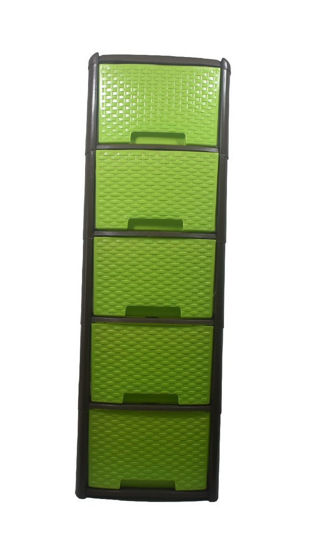 Foto de *SEGUNDA*GAVETERO RATAN 5 NIVELES AA11501V CV4   VERDE CITRICO 104X33X43 CMS