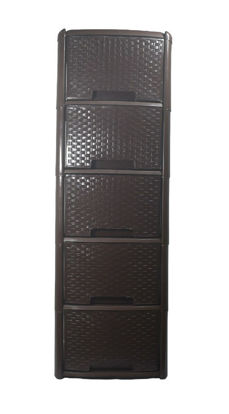 Foto de *SEGUNDA* GAVETERO DELUX RATAN 5 NIVELES AA11501V C015 CAFE COCOA 104X33X43CMS