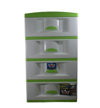 Foto de *SEG*Comoda Super Gigante 4 Pisos (SIN Espejo)Verde/Blanco CMX026400 139.8alt,47.1anc,63.8n fond cms