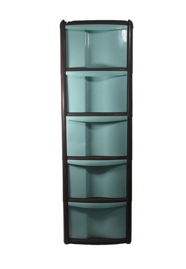 Foto de *SEGUNDA*GAVETERO DELUX 5 NIVELES 11209V CQ1 CAFE /TURQUESA 104X33X43 CMS