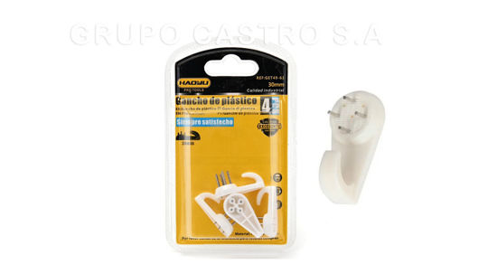 Foto de Gancho Pared Plast 30mm/3cms 4 Pcs HAOYLI Blister HY843901 (12)