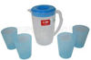 Foto de Jarra platica SET basica 2lt 4 vasos 15onz estra-4-1038613 rojo