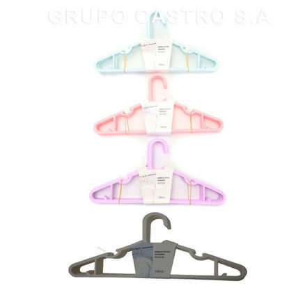 Foto de Percha plastica Set 10 pcs adulto colores GET53-03 39.5cms (60)