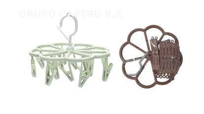 Foto de Colgador Ropa Plast Redondo Trebol c/16 Prensas GET53-06 27 cms (100)