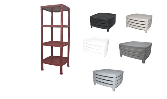 Foto de ESTANTE CUADRADO PLASTICO 4 NIVELES STAMPO 4N 89X35X3CMS