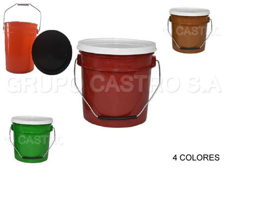 Foto de Cubeta 2 gln - 7,5 ltrs 22x26cms C/T y Agarr Metalica  Salvaplastic