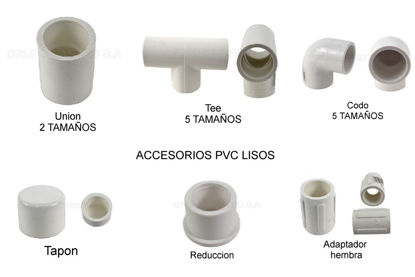 Foto de ACCESORIOS PARA TUBERIA  PVC LISOS