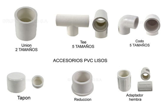 Foto de ACCESORIOS PARA TUBERIA  PVC LISOS