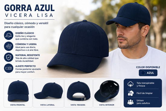 Foto de GORRA LIZA VICERA AZUL  MBO2604 (300)